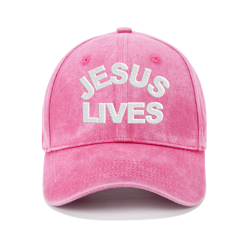 Jesus Lives Christian Washed Hat-Teevibe
