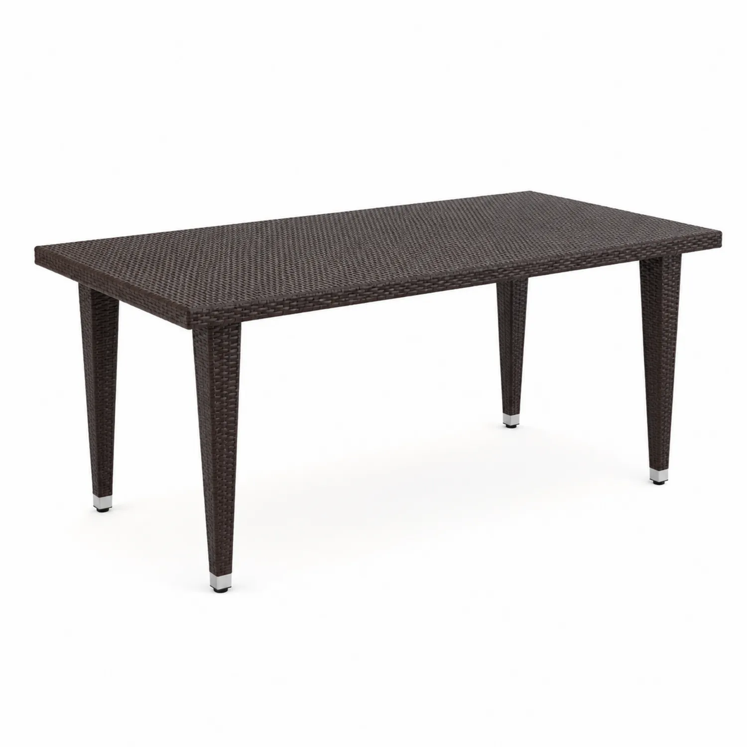 Tavolo da pranzo rettangolare in rattan sintetico marrone