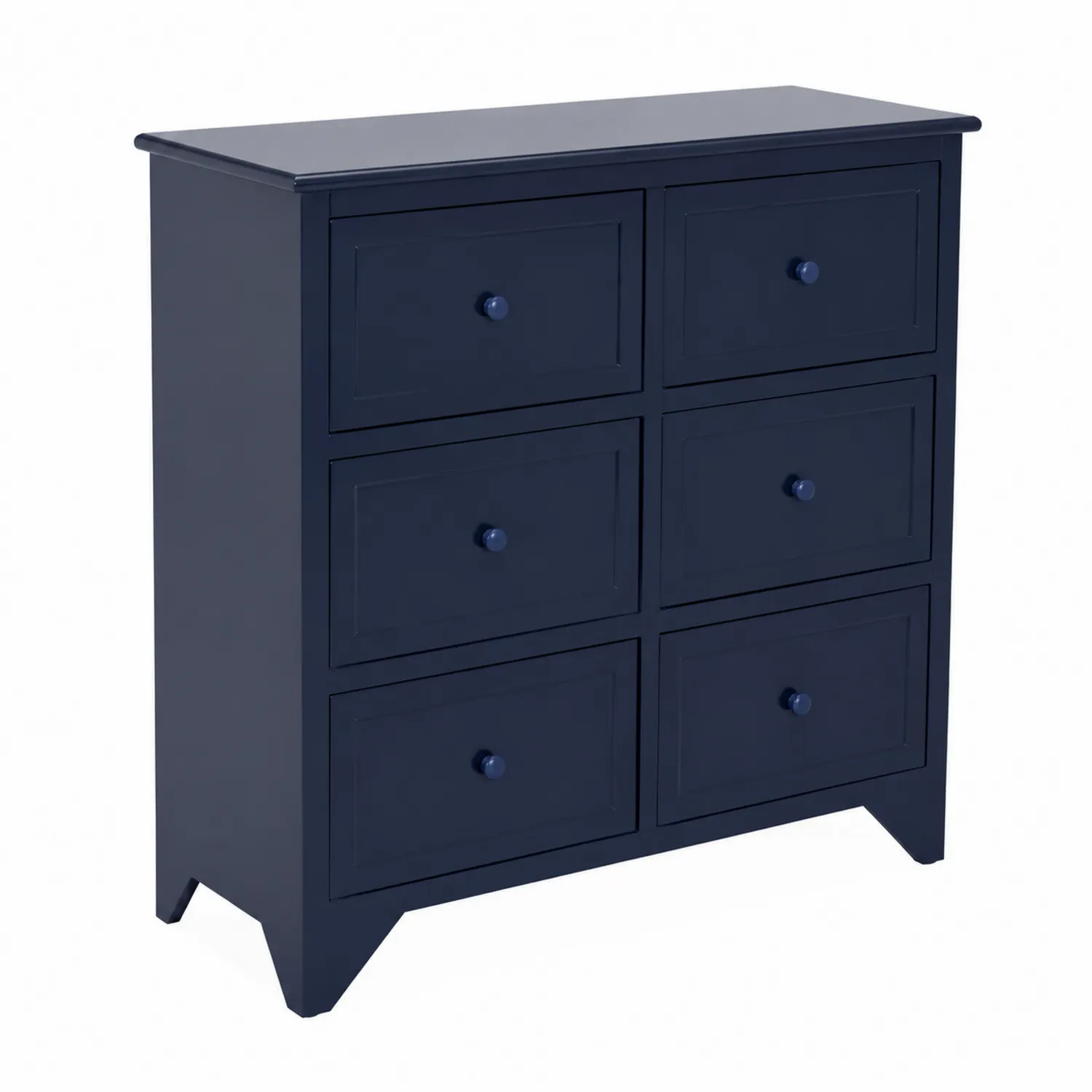 Cassettiera a sei cassetti in legno MDF blu