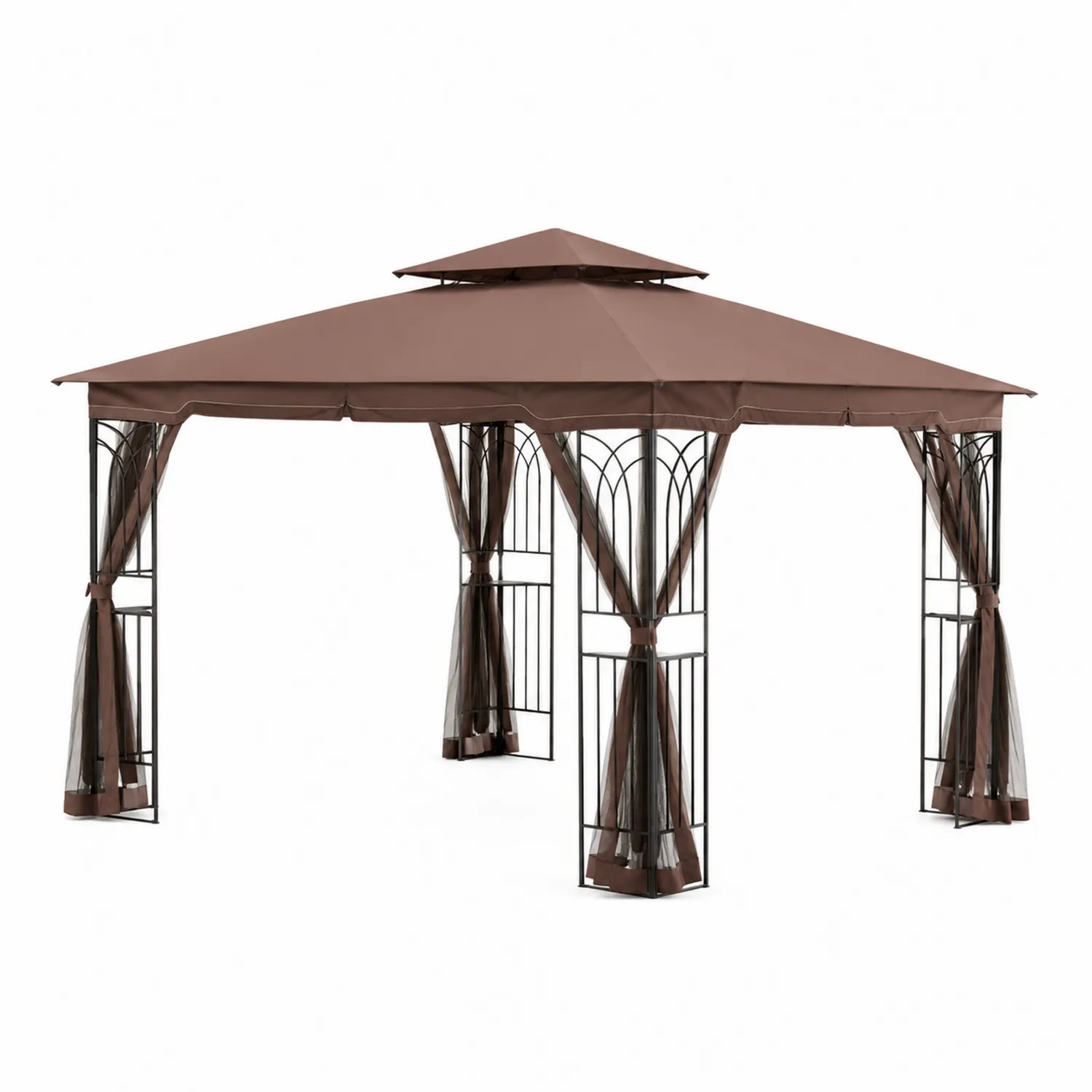 Gazebo in Acciaio con Copertura in Tessuto Poliestere