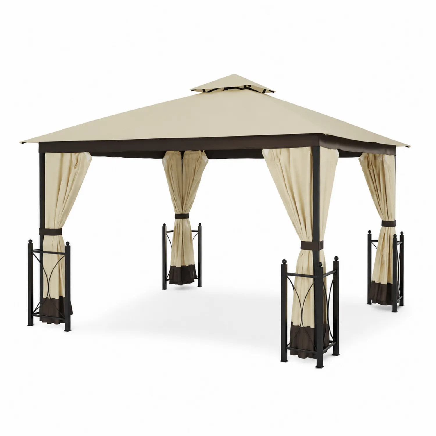 Gazebo quadrato 3x3 m in acciaio con telo in poliestere