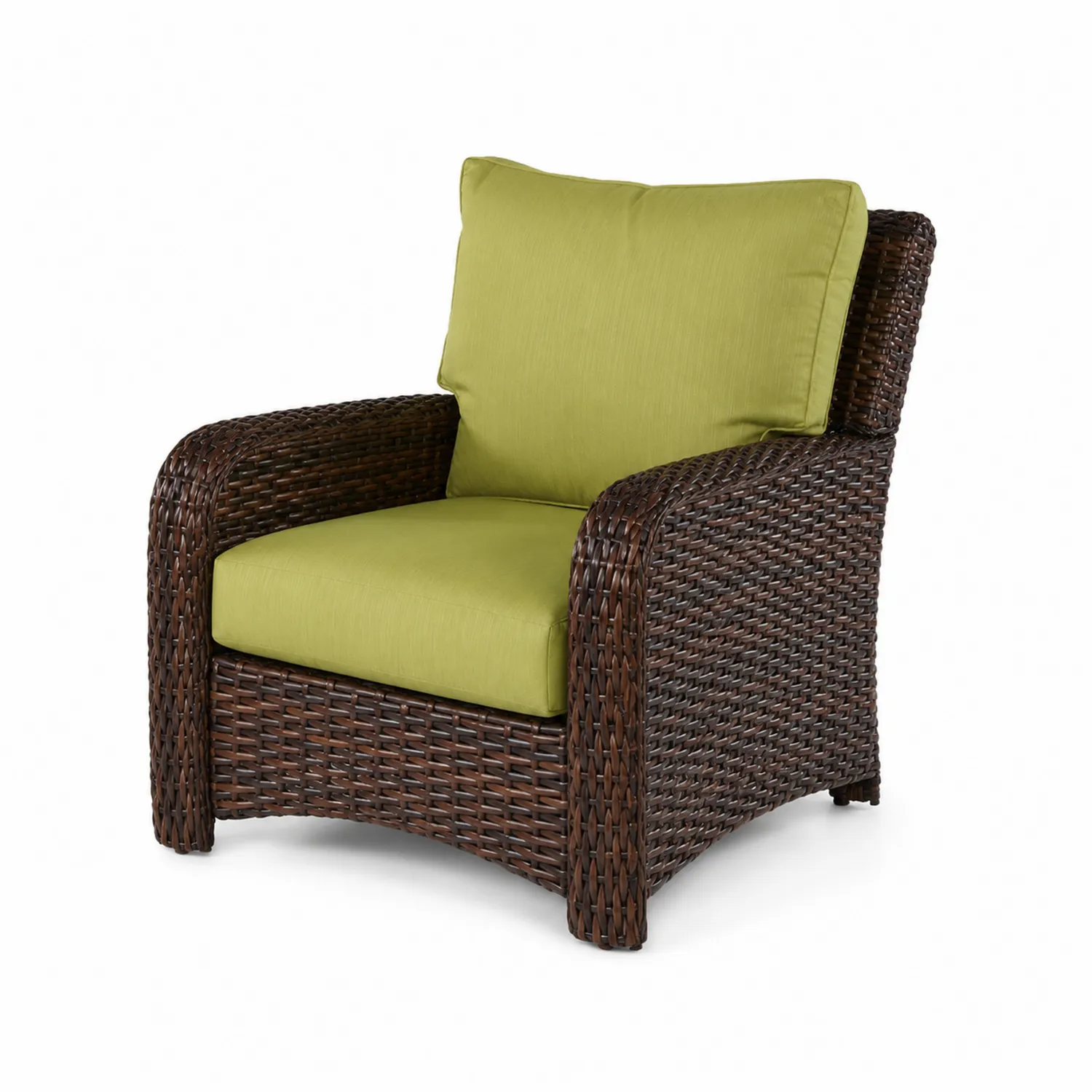 Poltrona in Rattan Sintetico con Cuscino Verde