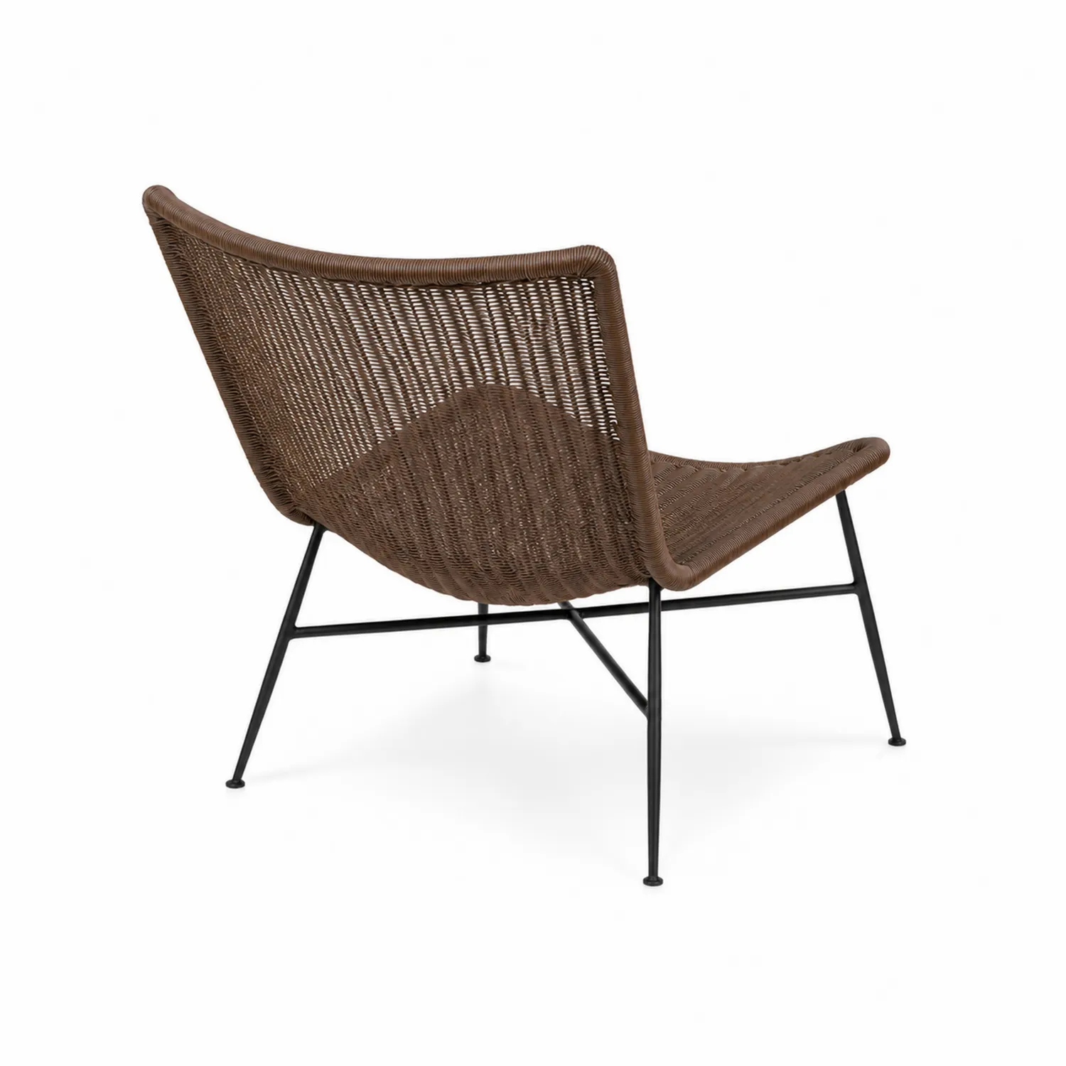 Sedia in Metallo e Rattan Sintetico Marrone