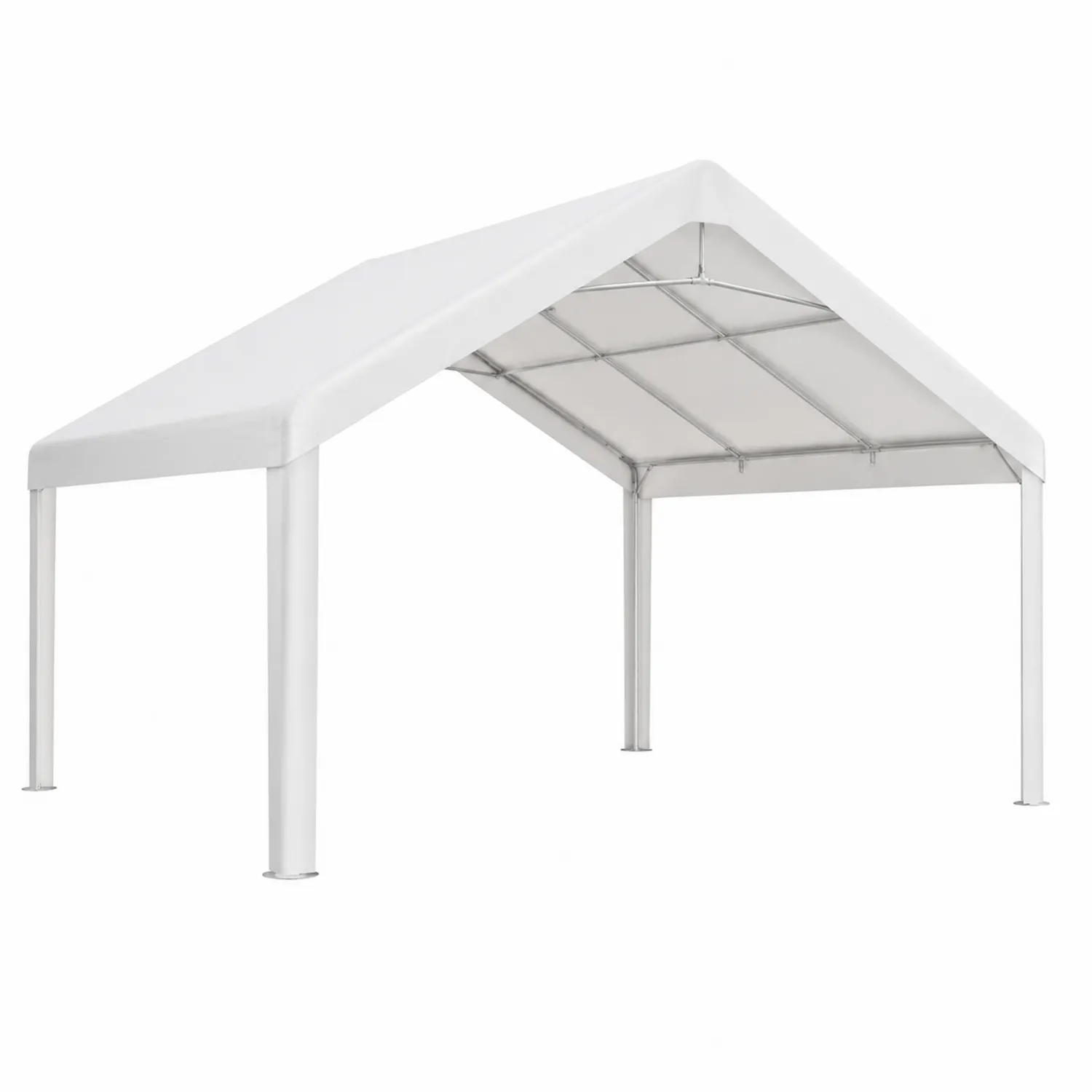 Gazebo Rettangolare in Acciaio con Telo in Polietilene Bianco 550x370 cm