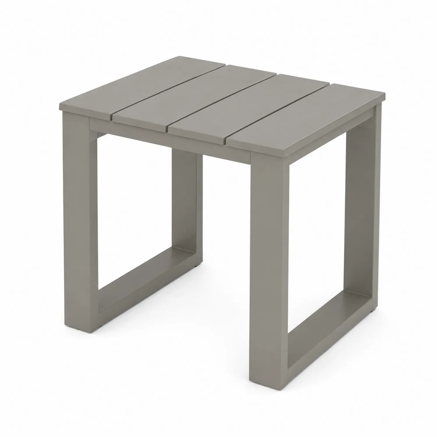 Tavolino Laterale Quadrato in Alluminio Grigio 40x40 cm