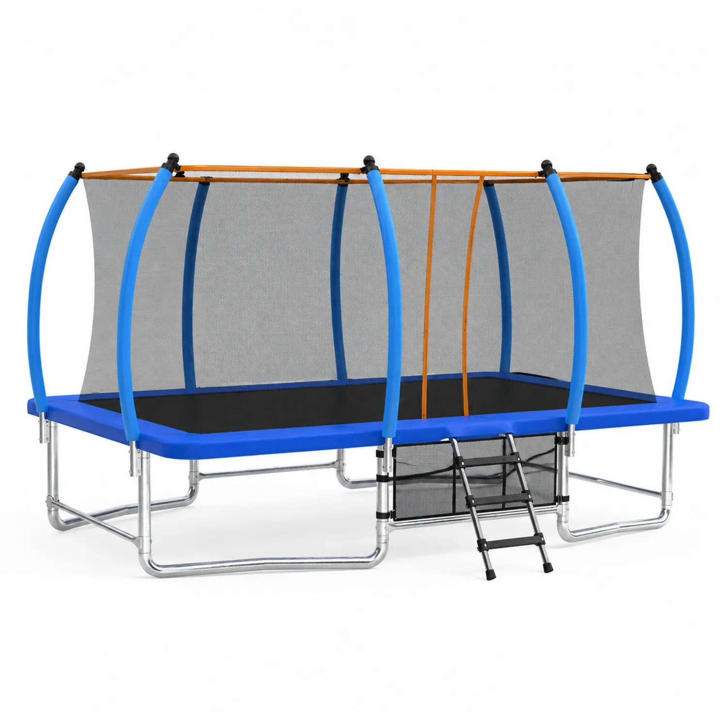 Trampolino rettangolare 400x250 cm con rete di sicurezza e telaio in acciaio