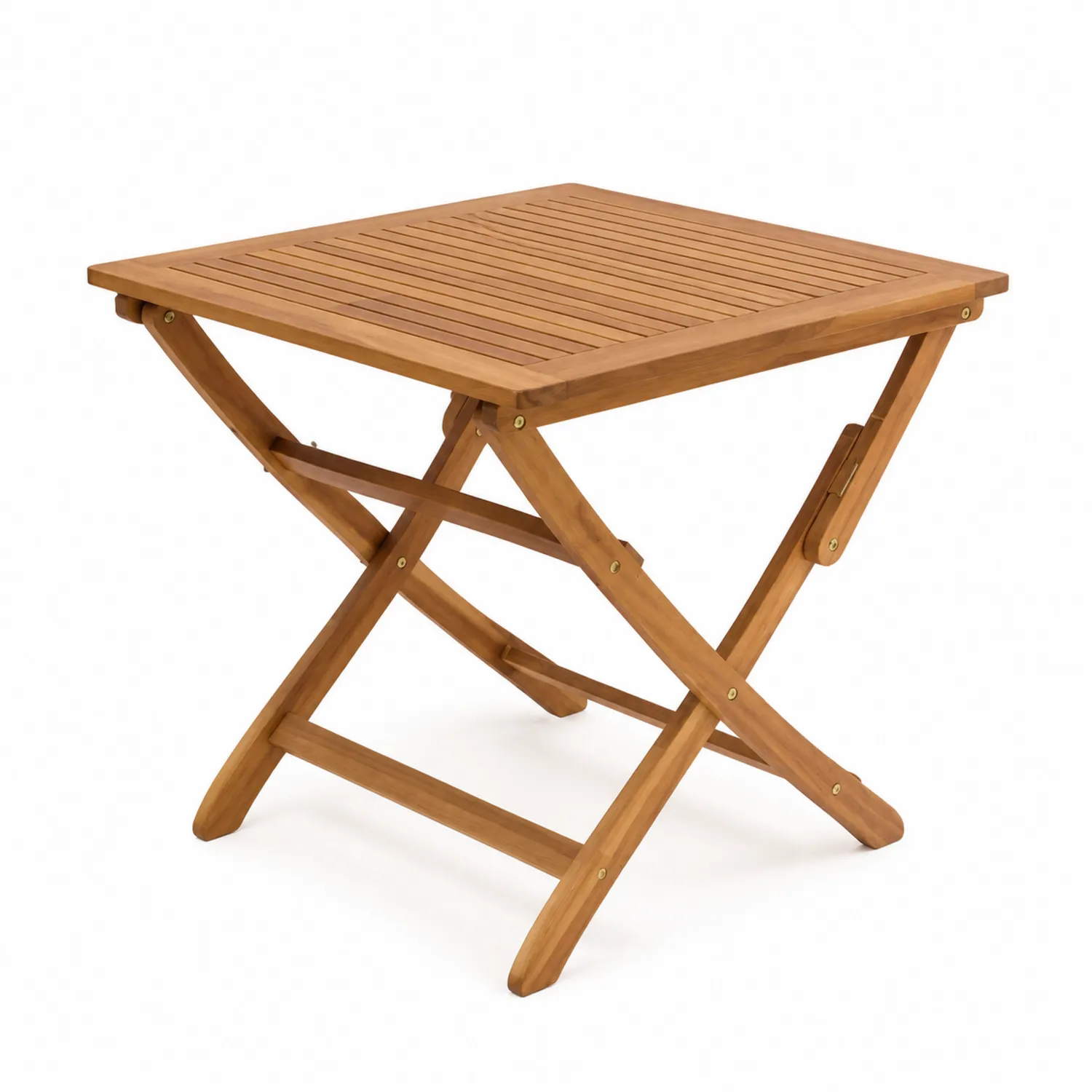 Tavolo Pieghevole Quadrato in Legno di Acacia 70x70x74 cm