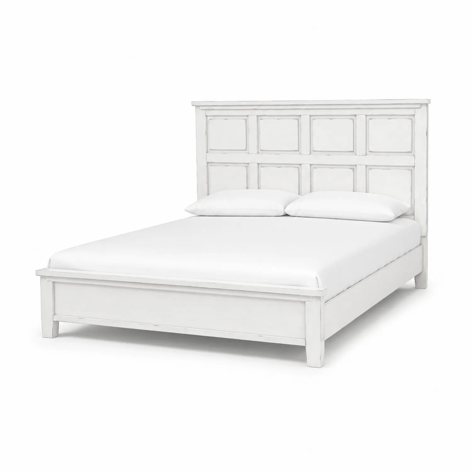 Letto a Piattaforma in Legno Bianco con Testiera 200x160 cm