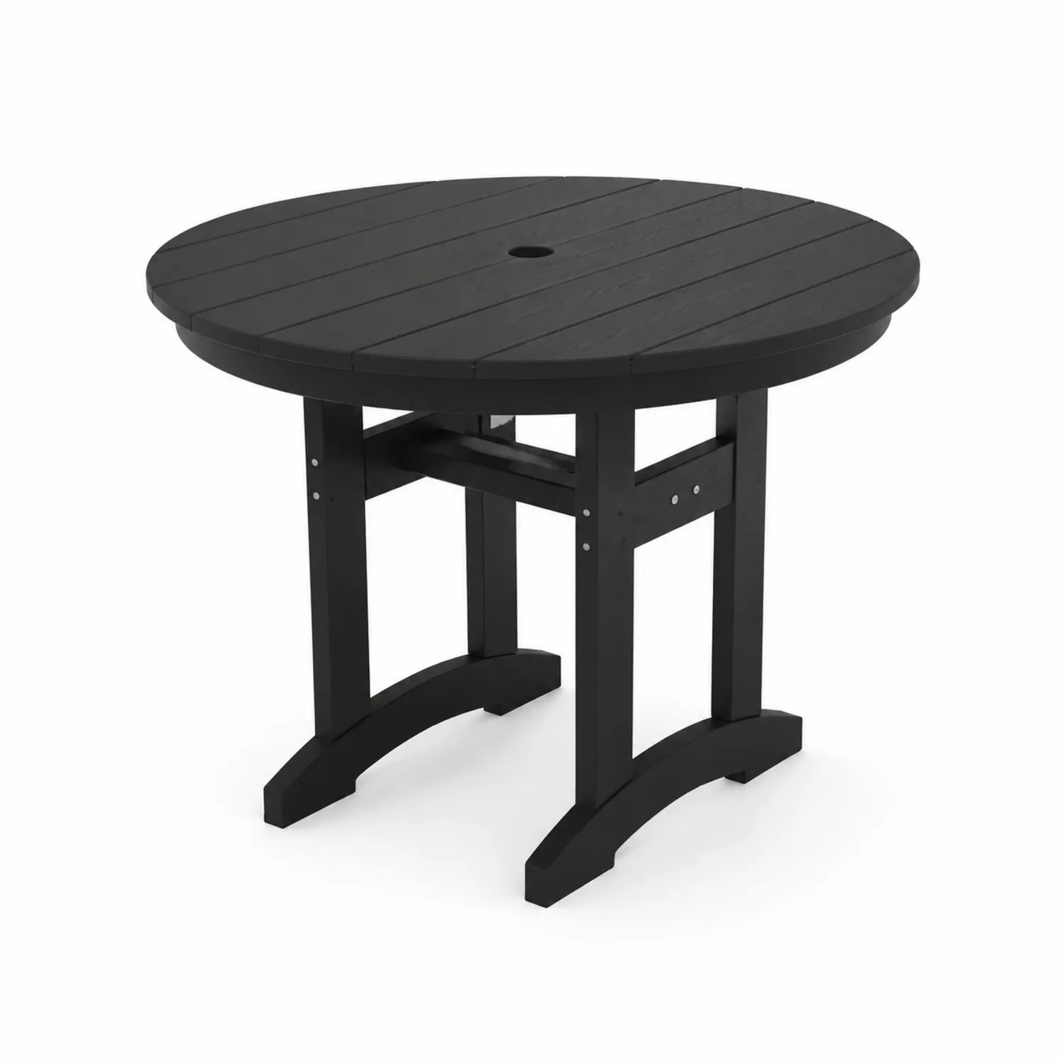 Tavolo da Giardino Rotondo in Polietilene Nero