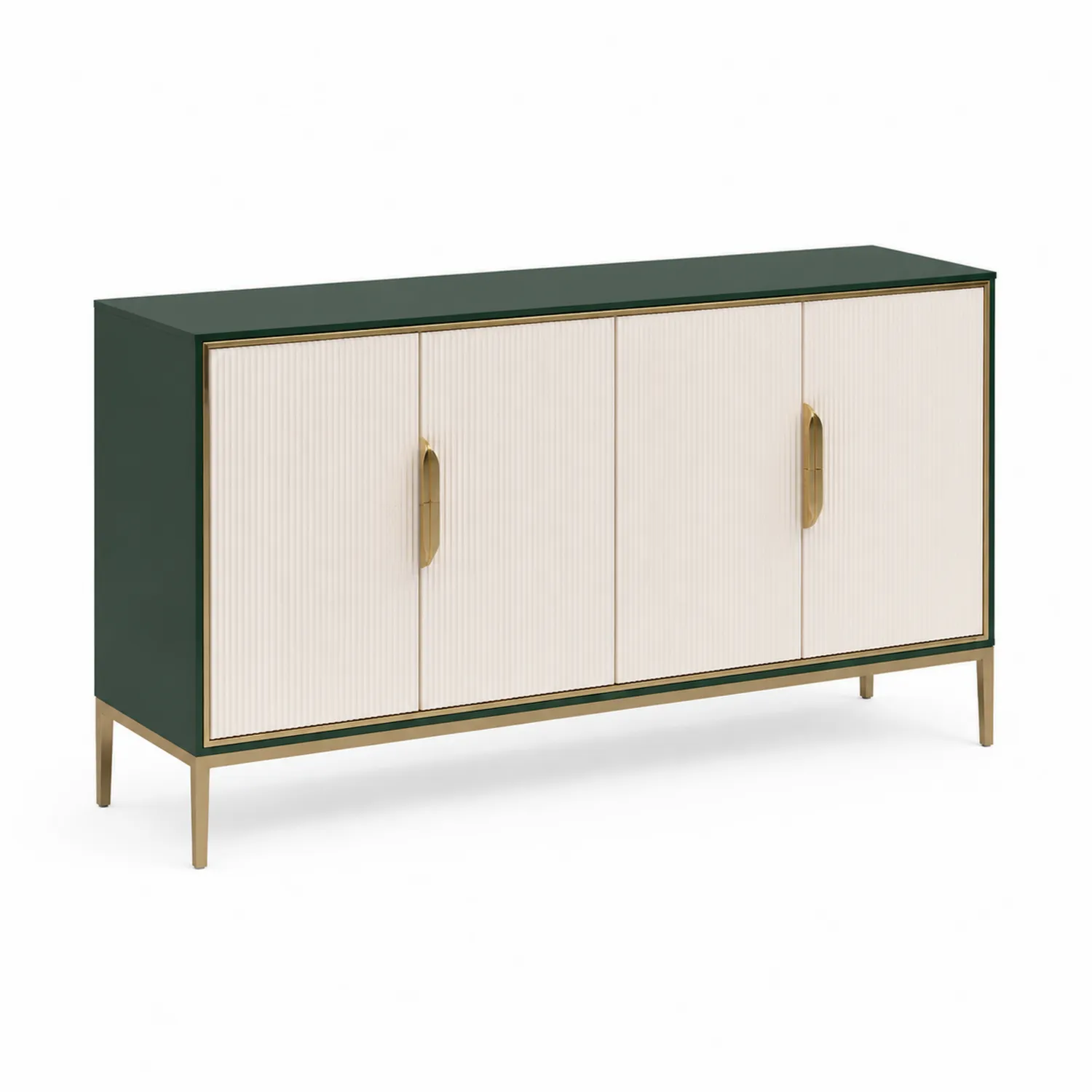 Credenza rettangolare 4 ante in legno e metallo