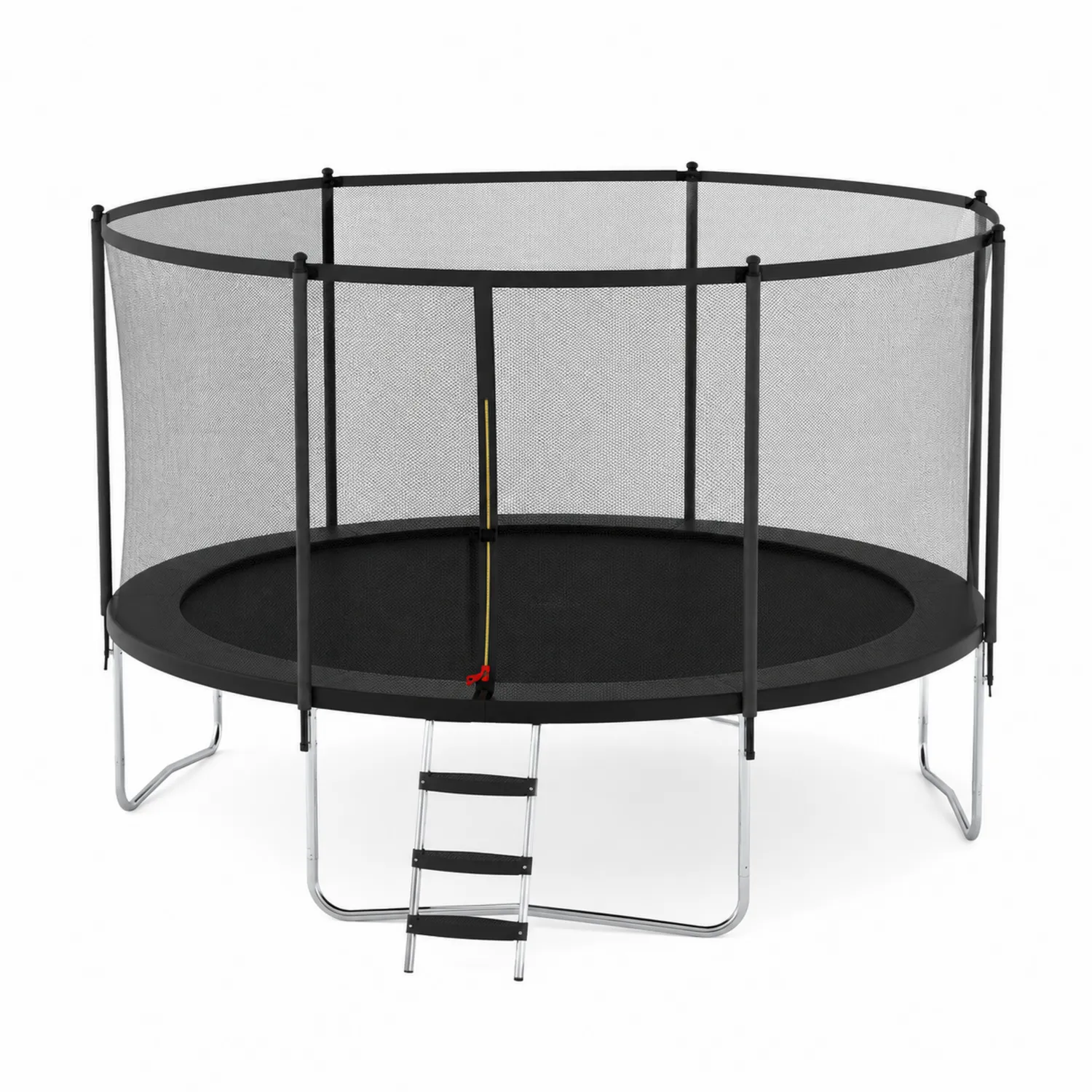 Trampolino rotondo con rete di sicurezza e scaletta in acciaio e polipropilene 366 cm