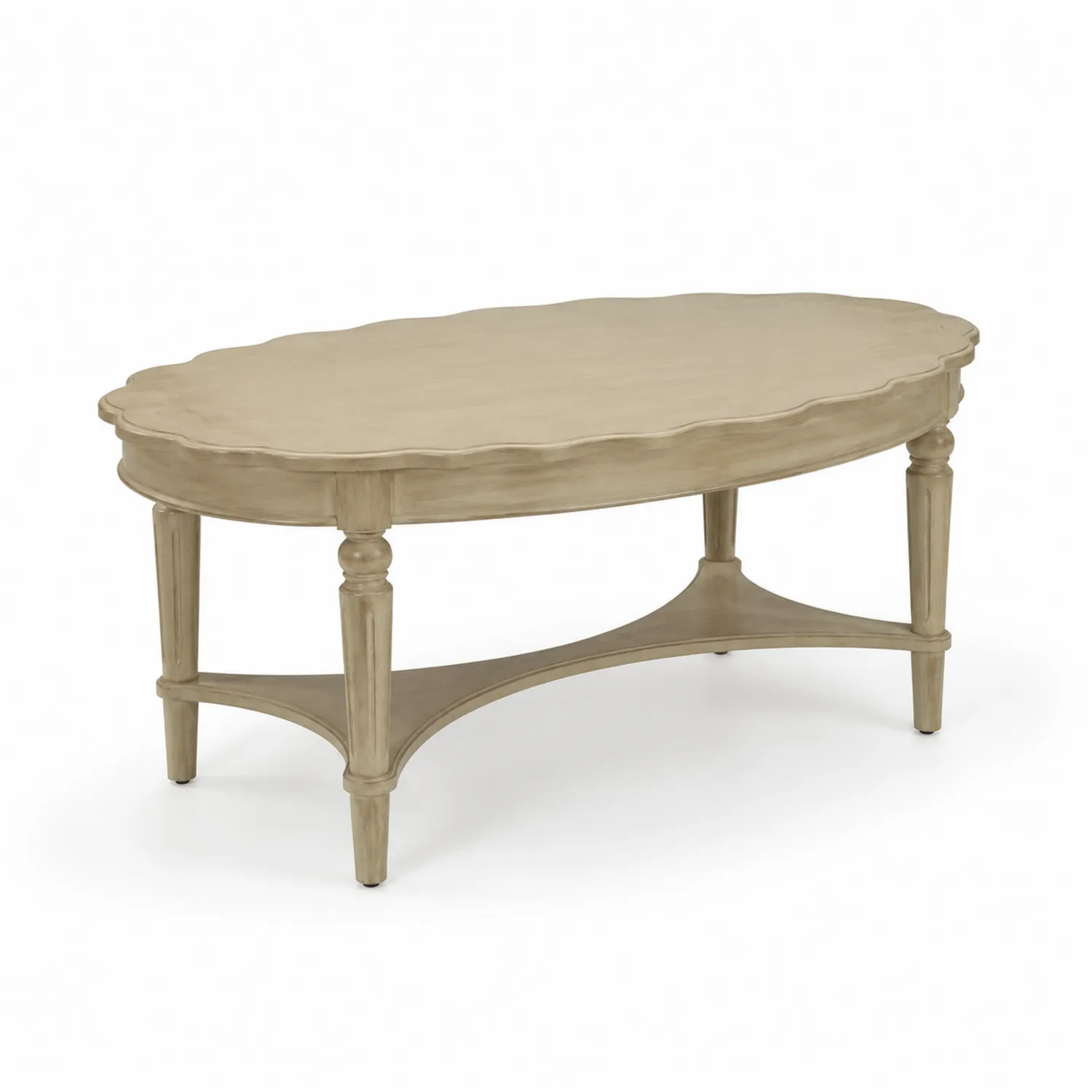 Tavolino Ovale in Legno Massello 110x60x45cm