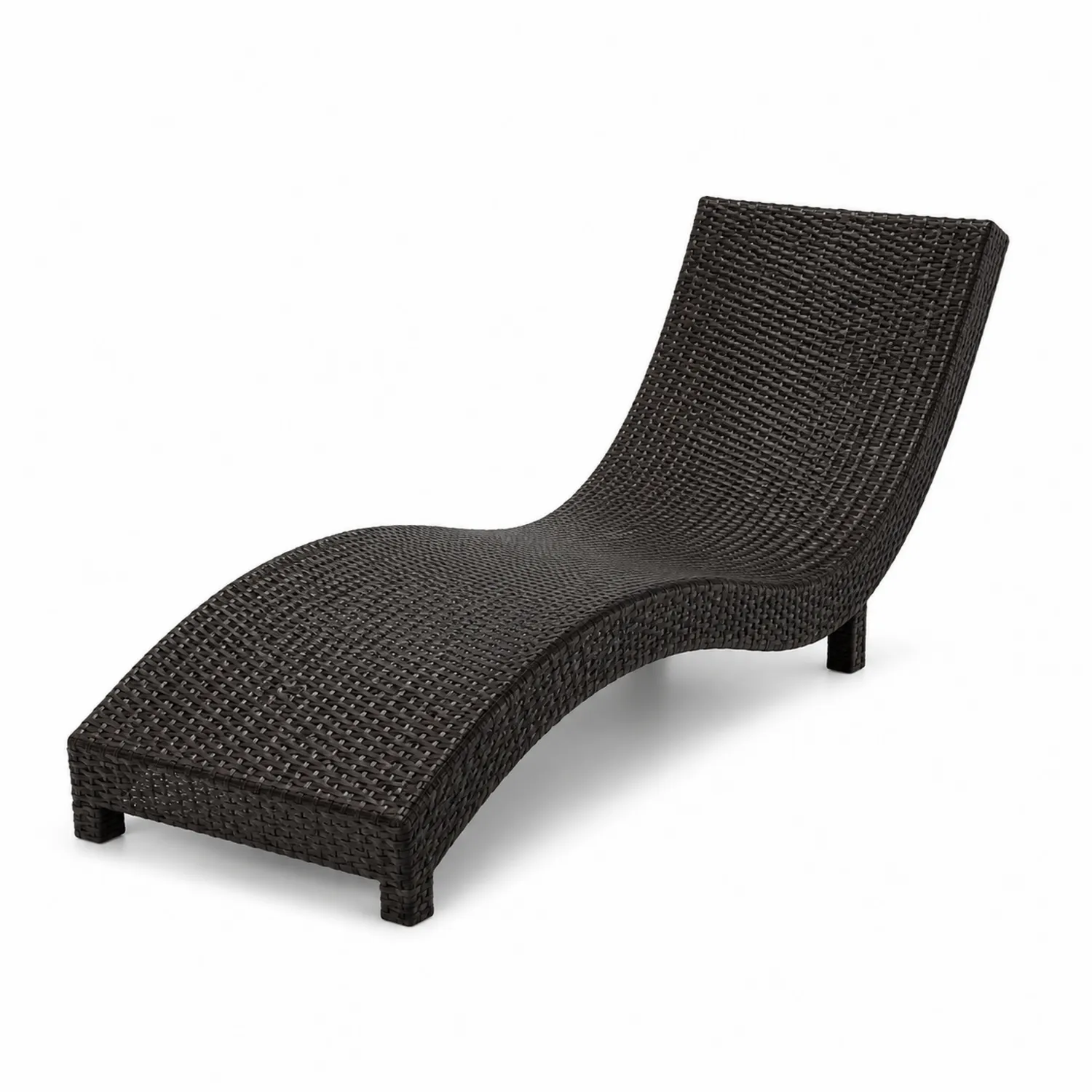 Lettino Prendisole in Rattan Sintetico Marrone