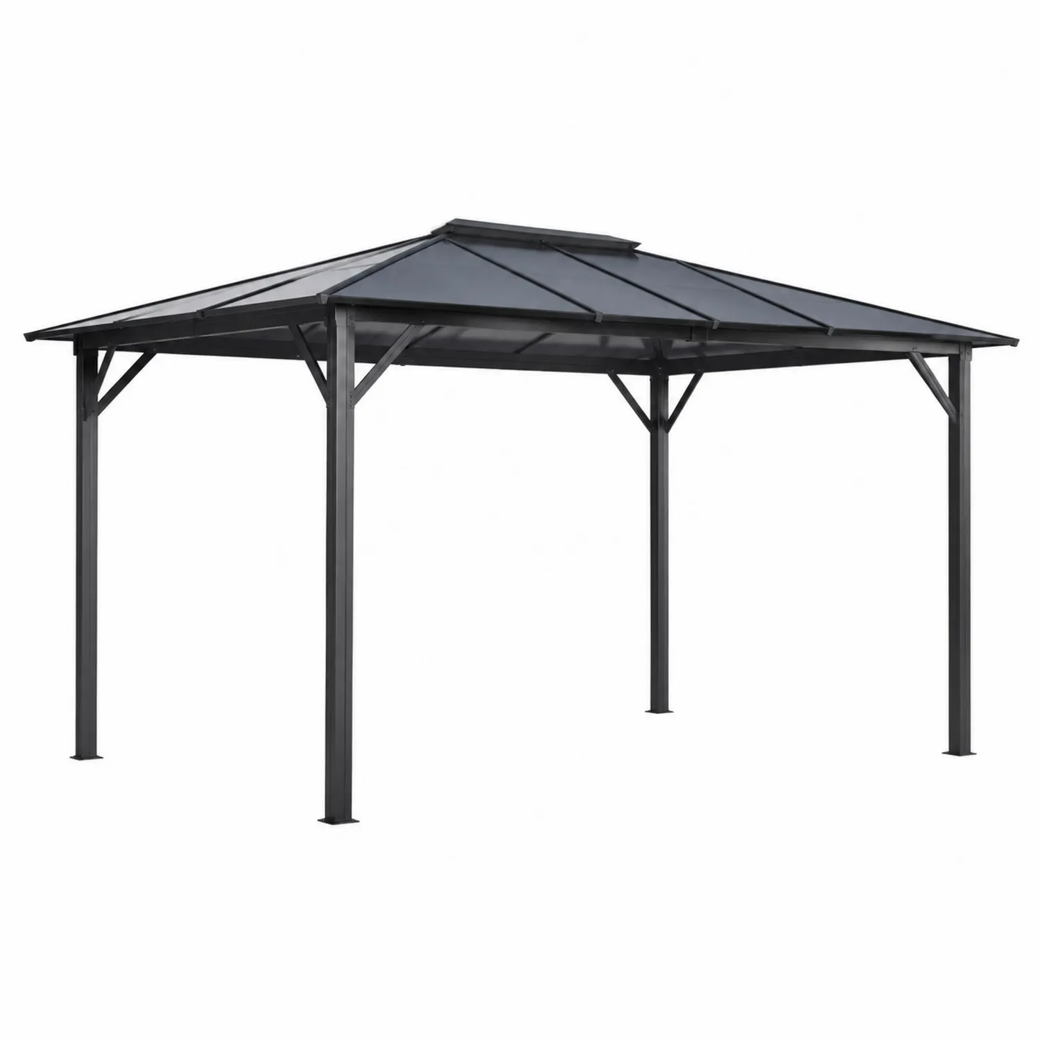 Gazebo quadrato 3x3m in policarbonato e alluminio