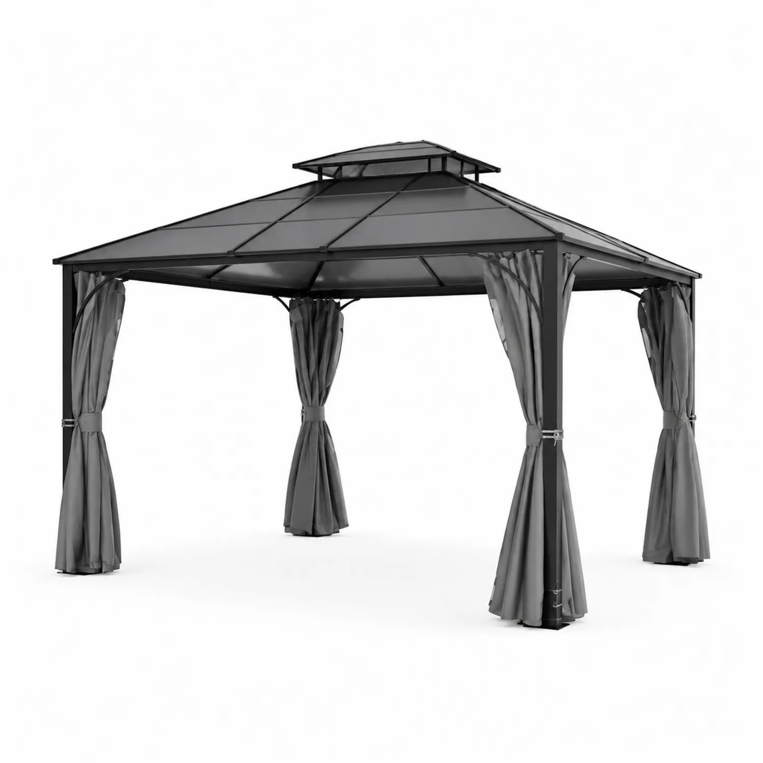 Gazebo quadrato 3x3 m in alluminio e policarbonato