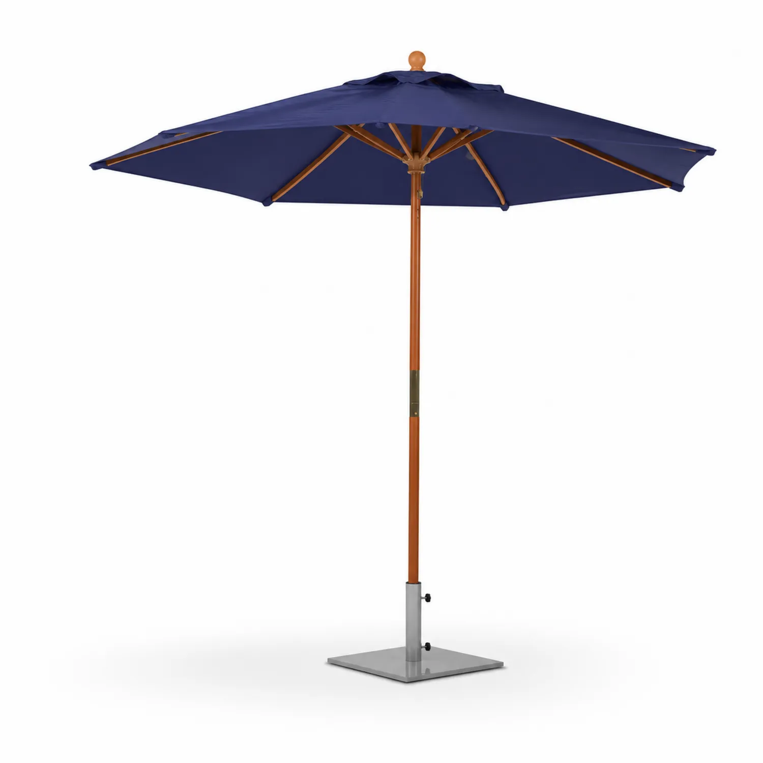 Ombrellone Rotondo 250 cm in Tessuto e Legno Blu