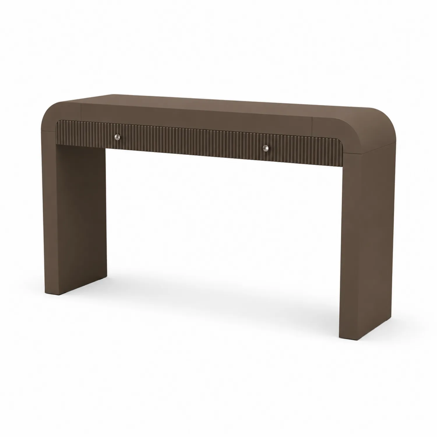 Consolle in Legno MDF Marrone con Cassetto