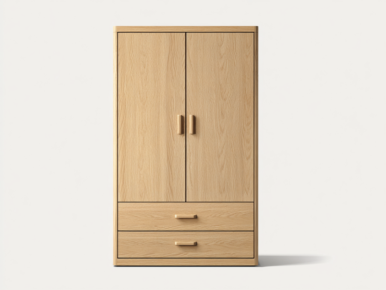 Armadio a 2 ante - legno ingegnerizzato - 101 x 55 x 183 cm - naturale - stile moderno-Niriajahaus