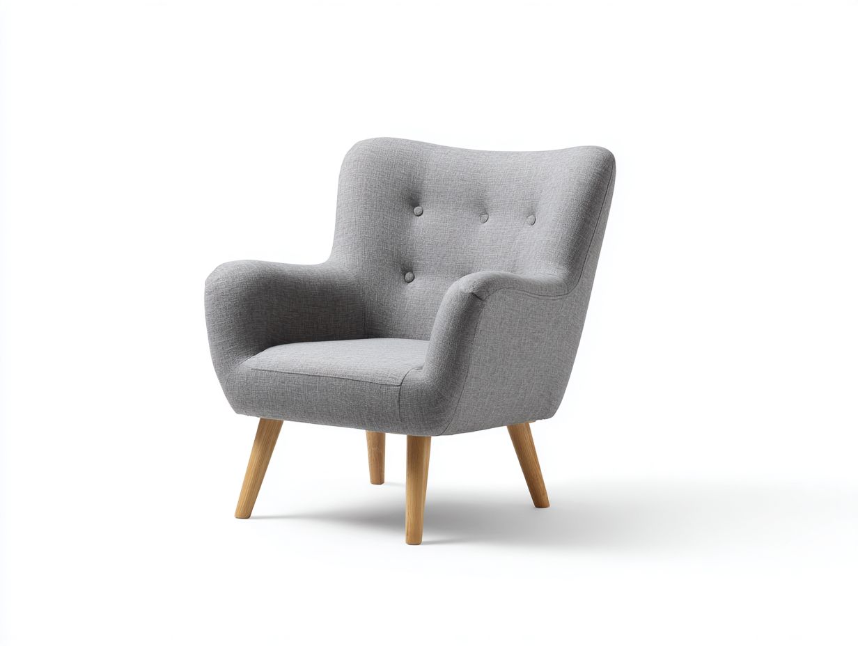 Poltrona in tessuto-tessuto-legno-72x76x84 cm-grigio-stile nordico moderno-Niriajahaus