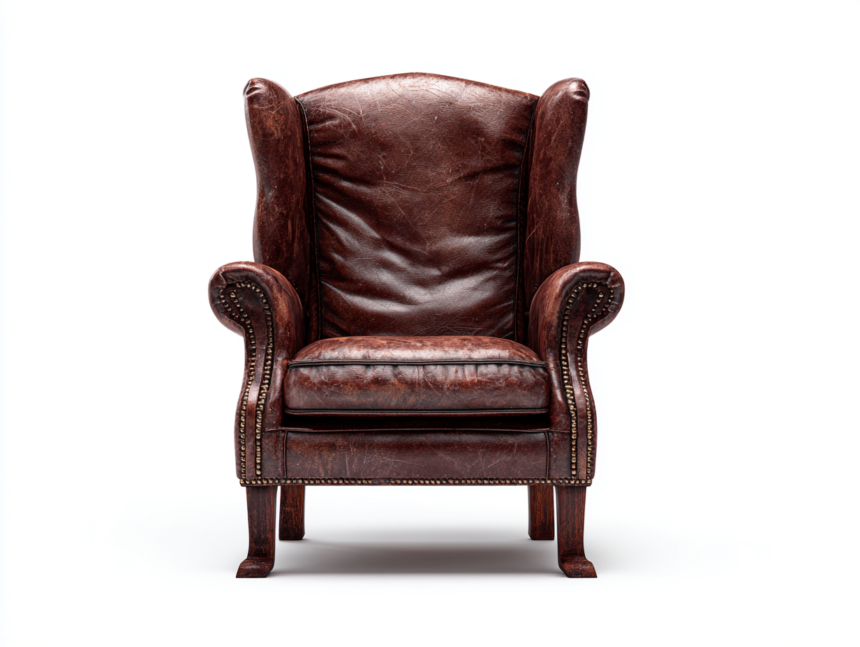 Poltrona in pelle - Pelle-Legno - 83x89x106 cm - Marrone scuro - Stile classico elegante-Niriajahaus