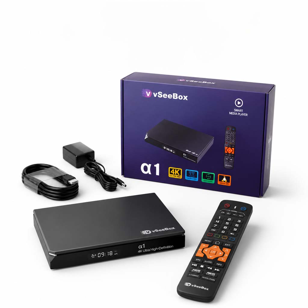 vSeeBox α1 4K HDR Linux Media Player with AV1 Decoder
