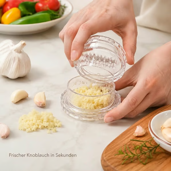 2 Stück manueller Knoblauch- und Ingwerhacker (transparent)