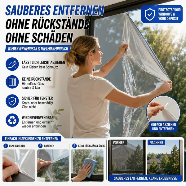 ✨ Sichtschutz- und Hitzeschutzfolie für Fenster