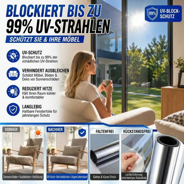 ✨ Sichtschutz- und Hitzeschutzfolie für Fenster