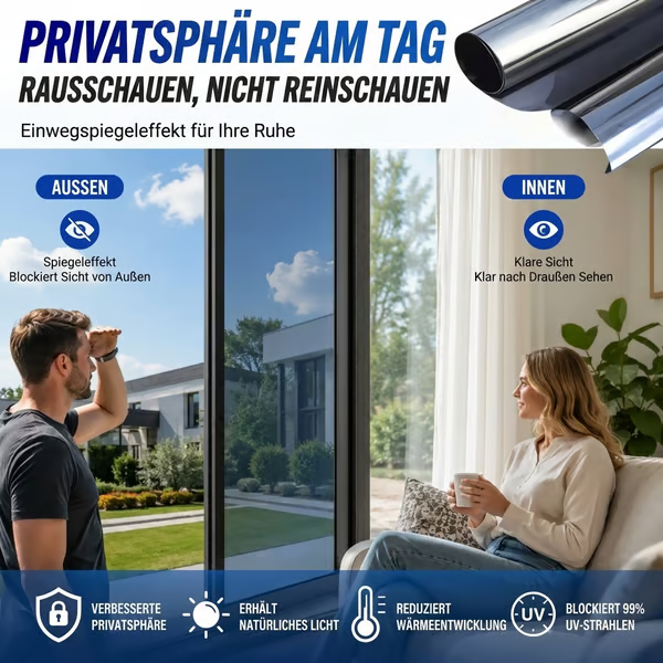 ✨ Sichtschutz- und Hitzeschutzfolie für Fenster