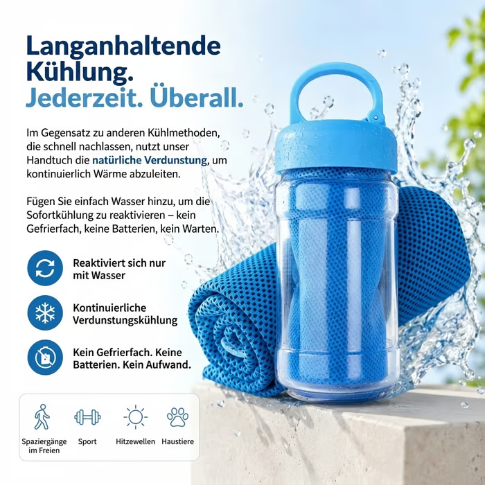 🎉1 KAUFEN, 1 GRATIS🌞Kühlendes Handtuch – Sofortkühlung überall und jederzeit! Wiederverwendbar, weich und hochsaugfähig
