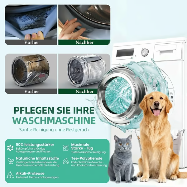 🔥Leistungsstarke Reinigungstabletten für Waschmaschinen – beseitigen schnell versteckte Bakterien und unangenehme Gerüche