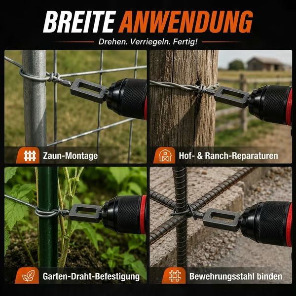 🧰 Stahldraht‑Verdrehwerkzeug für Bohrmaschinen – Schnelles Festziehen & automatische Drahtverdreh‑Aufsatzvorrichtung