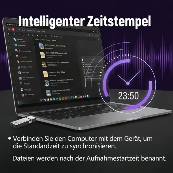 USB-Stick Sprachrekorder 2-in-1 – Sprachaktiviert, Intelligente Geräuschunterdrückung, Automatische Dateispeicherung