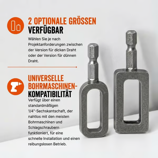 🧰 Stahldraht‑Verdrehwerkzeug für Bohrmaschinen – Schnelles Festziehen & automatische Drahtverdreh‑Aufsatzvorrichtung