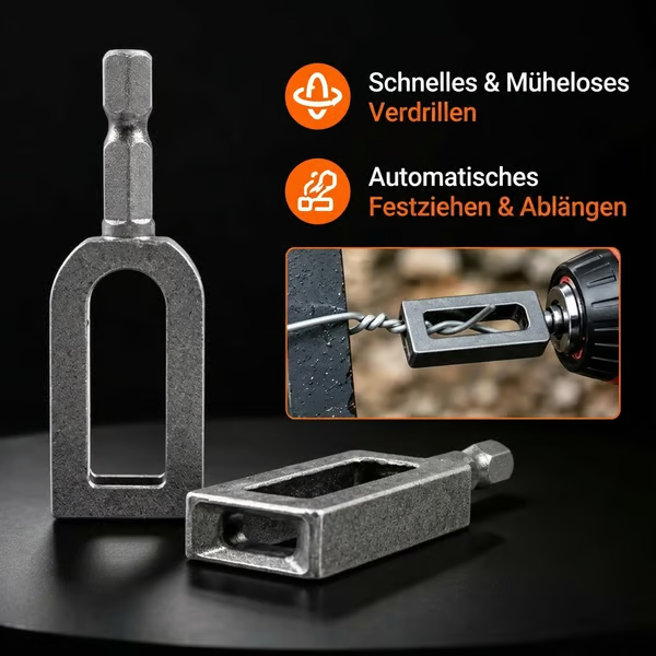 🧰 Stahldraht‑Verdrehwerkzeug für Bohrmaschinen – Schnelles Festziehen & automatische Drahtverdreh‑Aufsatzvorrichtung