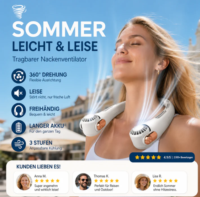 🍃🍃 50% Rabatt für eine begrenzte Dauer 🌪️ geräuscharmer für den Sommer Tragbarer Nackenlüfter