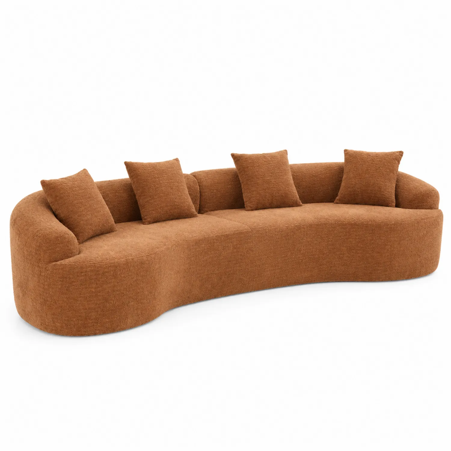 Geschwungenes Sofa Braun Polyester-Classicvillaa