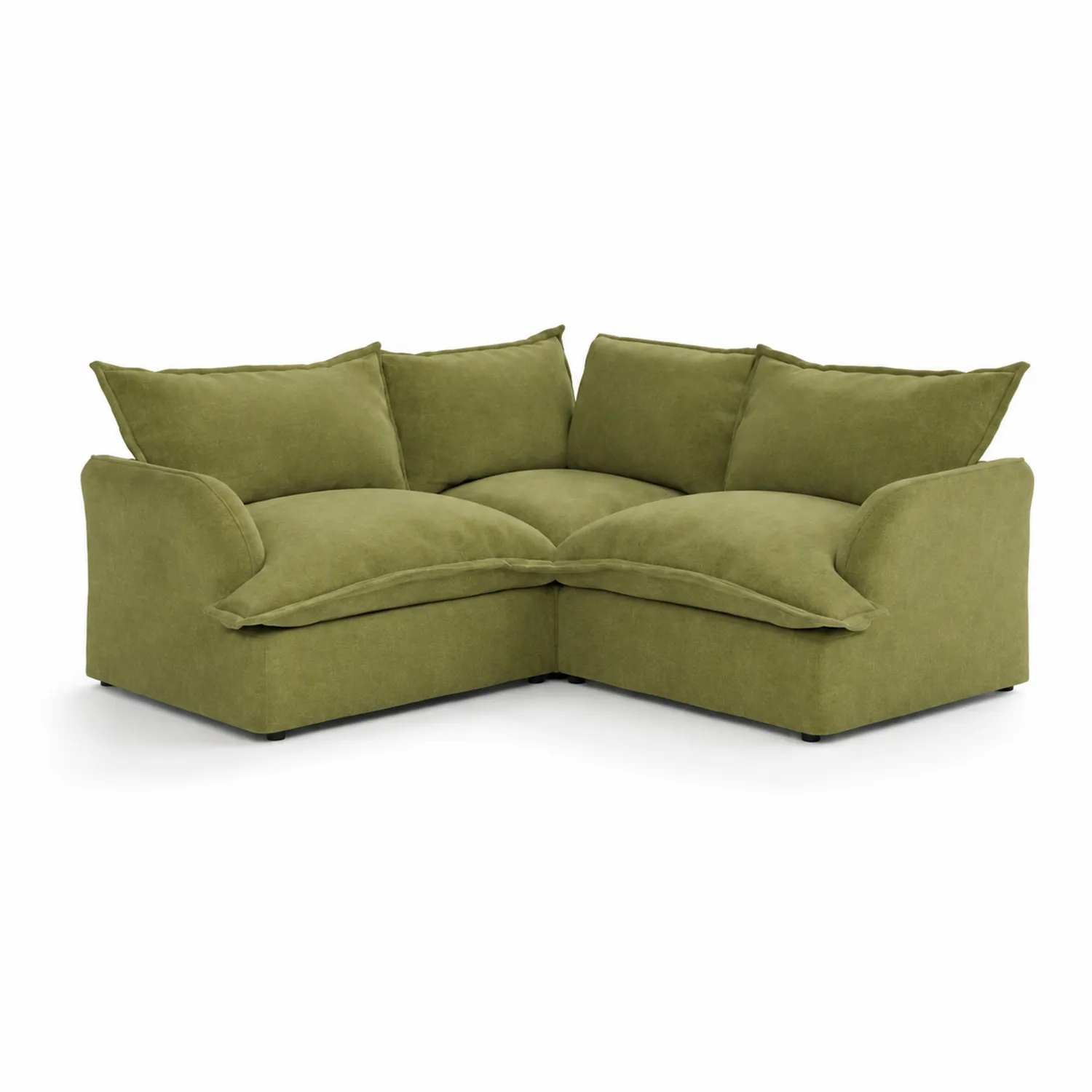 Ecksofa Stoff Grün L-Form 240x240cm-Classicvillaa