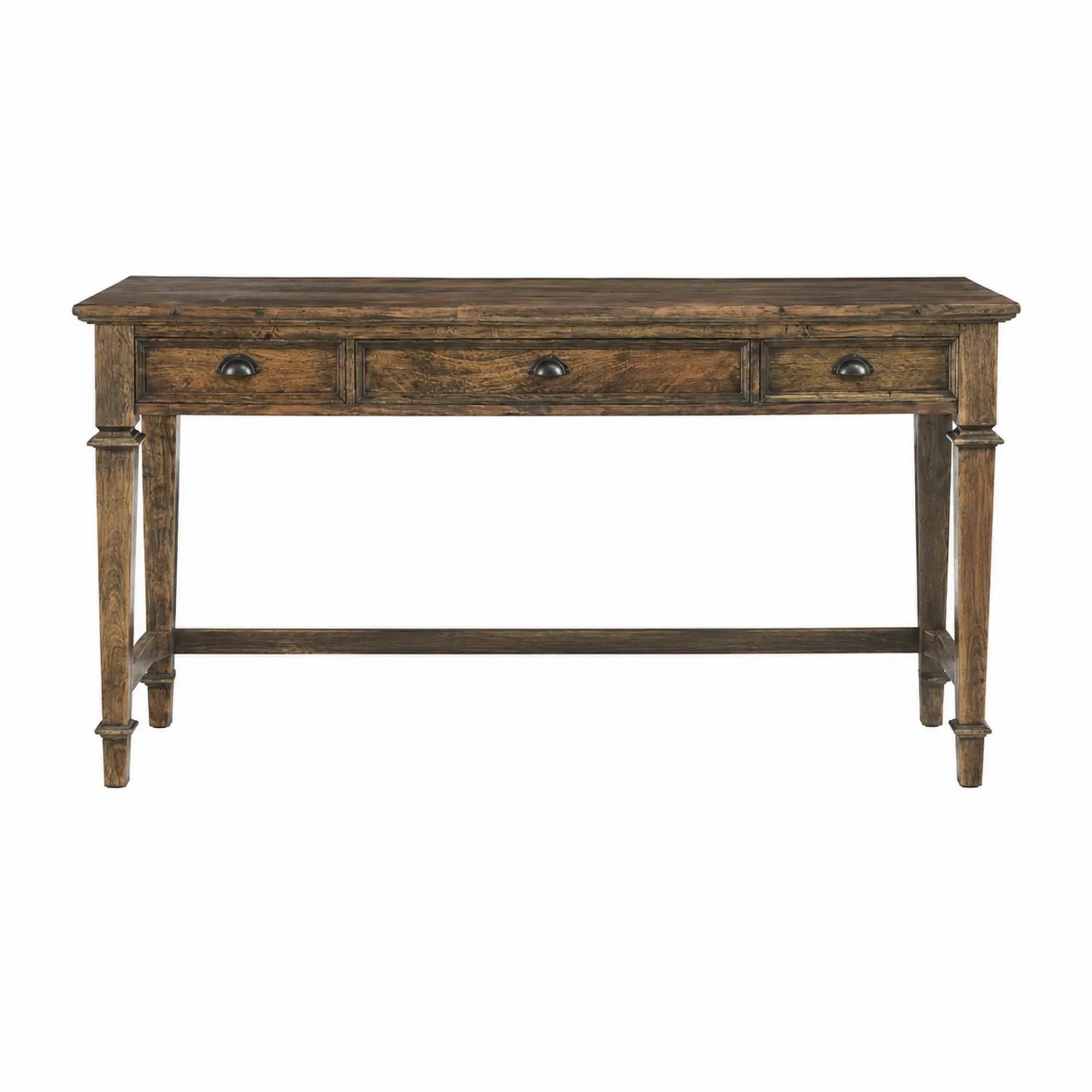 Konsolentisch aus Eichenholz mit Schubladen 120x40x80 cm Braun-Classicvillaa