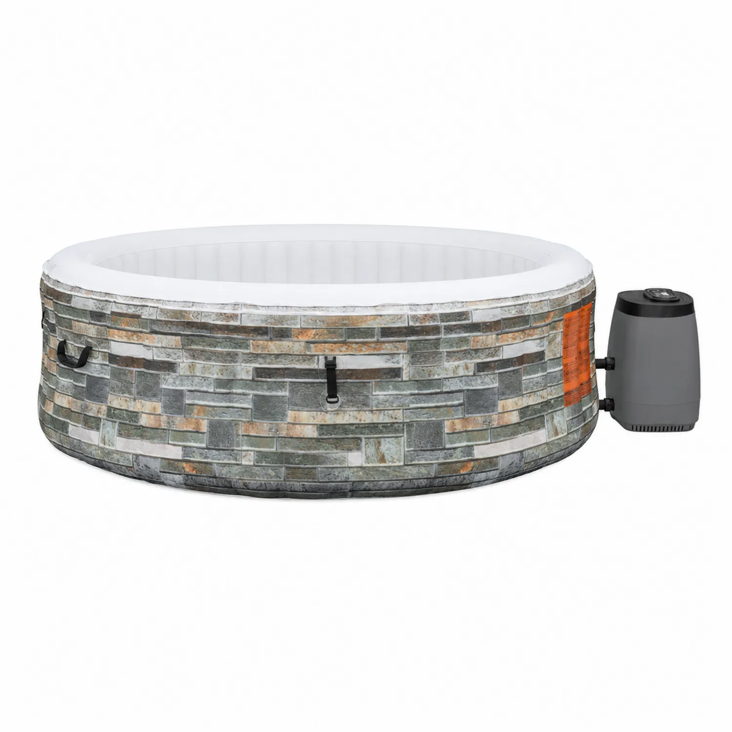 Aufblasbarer Whirlpool aus PVC, Grau/Weiß, 196x71 cm-Classicvillaa