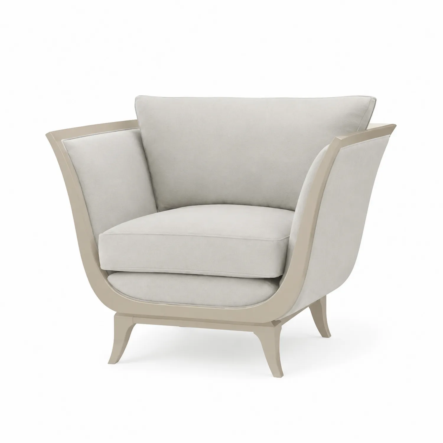Sessel Holzrahmen Mikrofaser Beige-Classicvillaa
