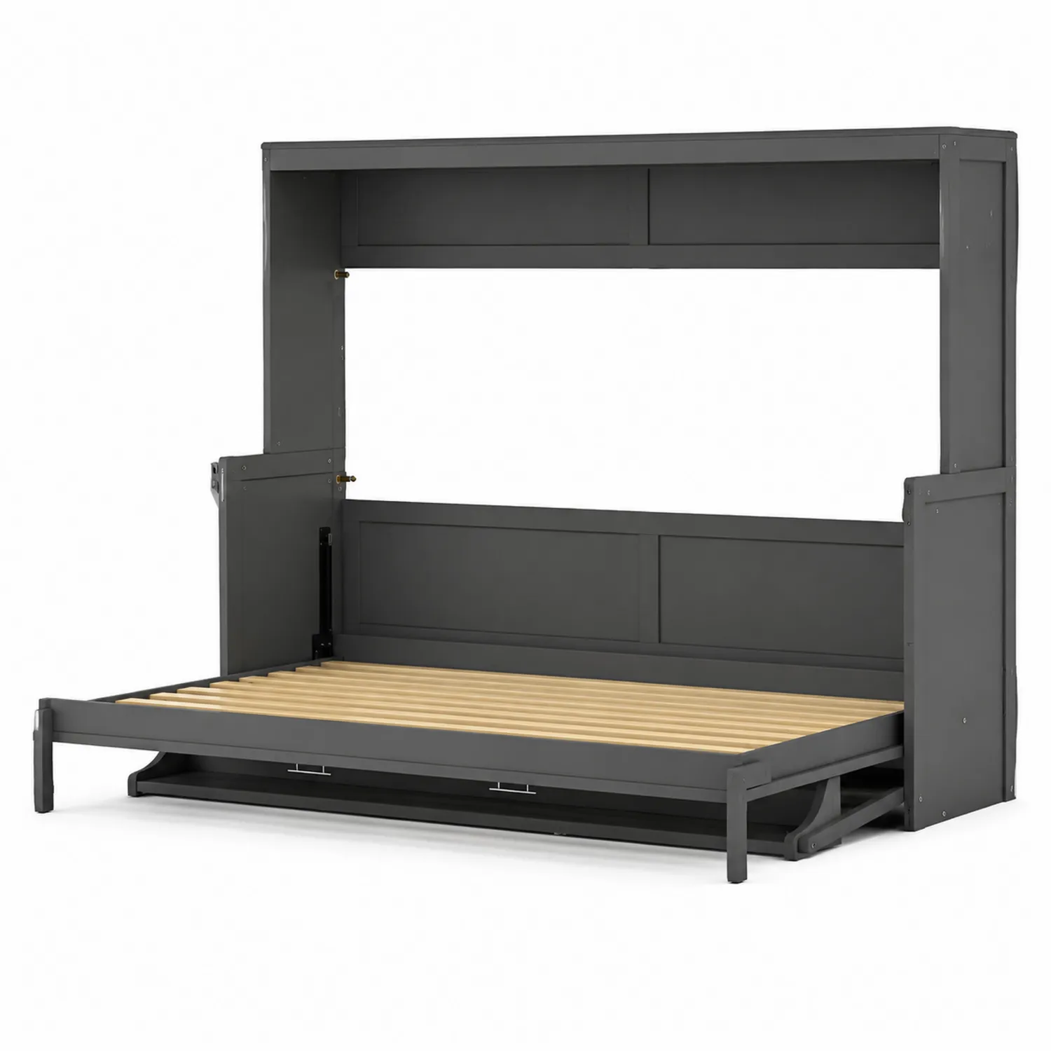 Klappbares Schrankbett aus Holz und Metall in Grau, 200x90 cm-Classicvillaa