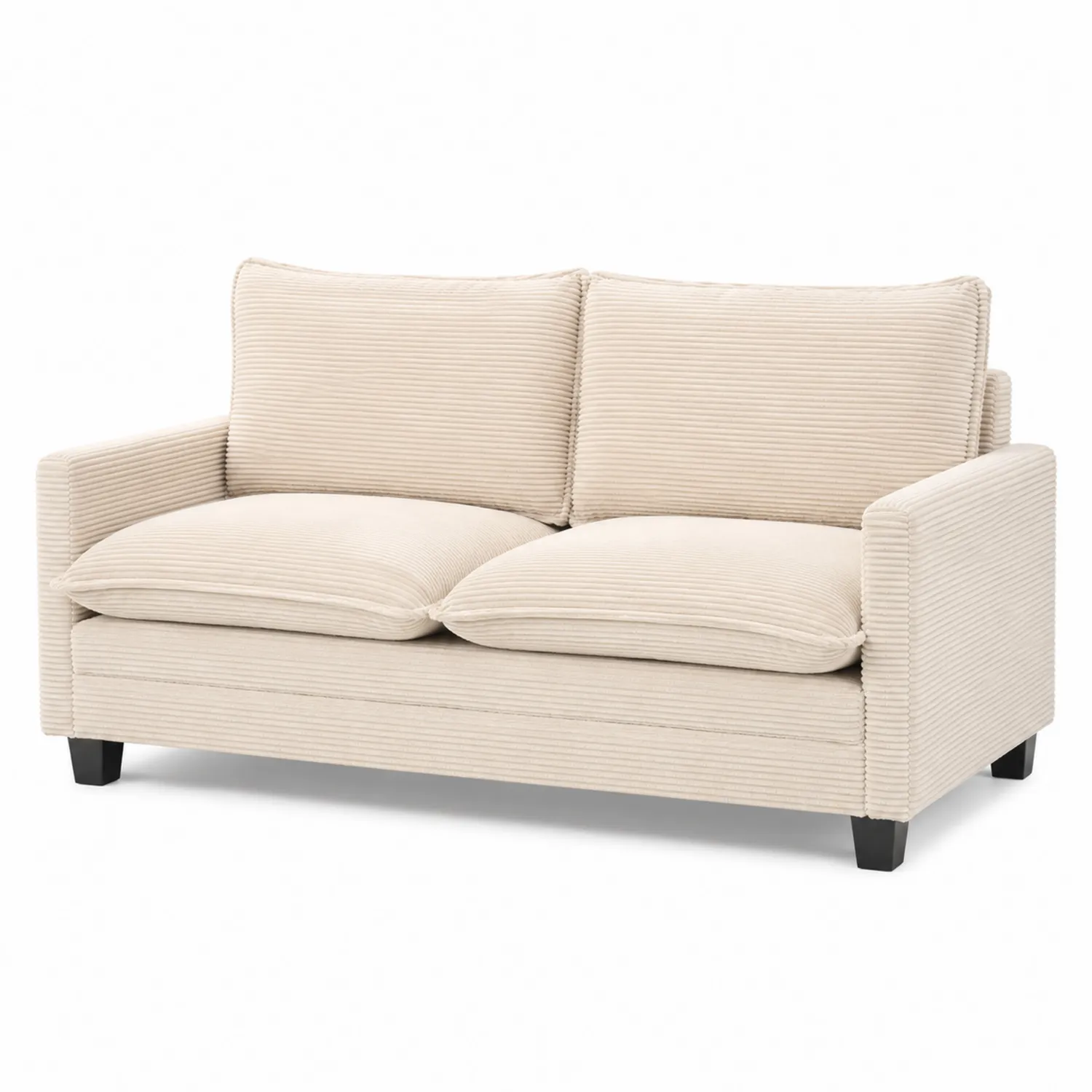 2-Sitzer Sofa Cord Beige 150cm-Classicvillaa