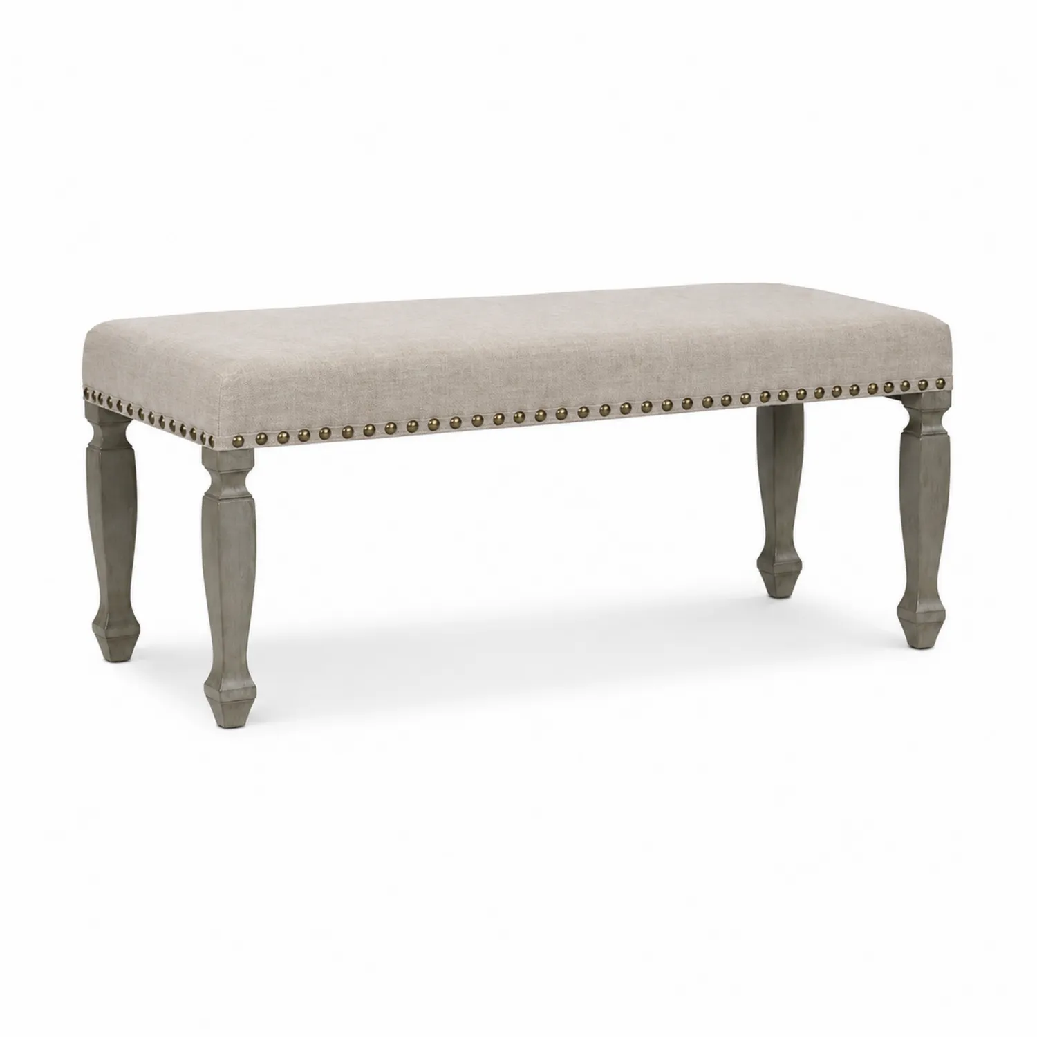 Polsterbank Stoff Beige mit Holzbeinen-Classicvillaa
