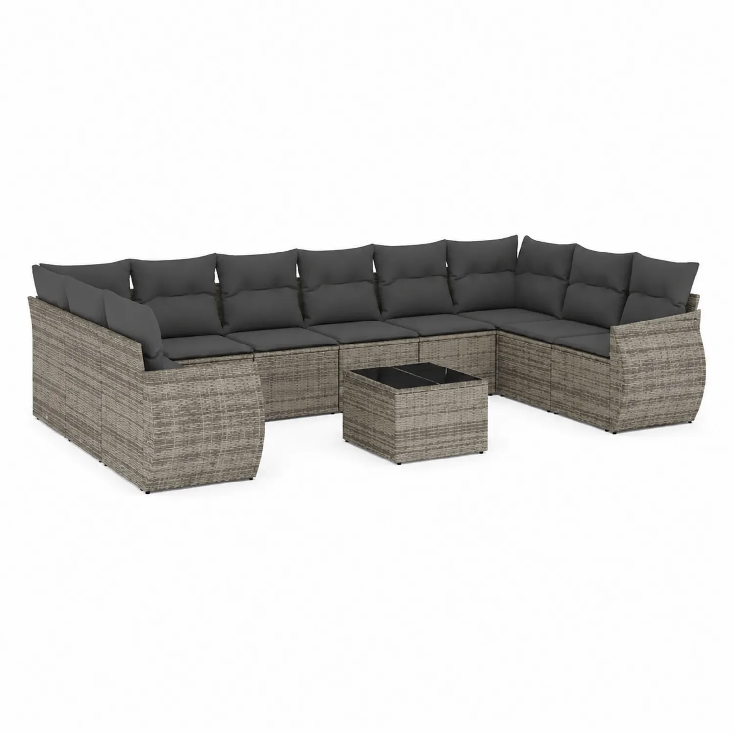 Garten-Lounge-Set mit Rattan in Dunkelgrau, 7-teilig-Classicvillaa