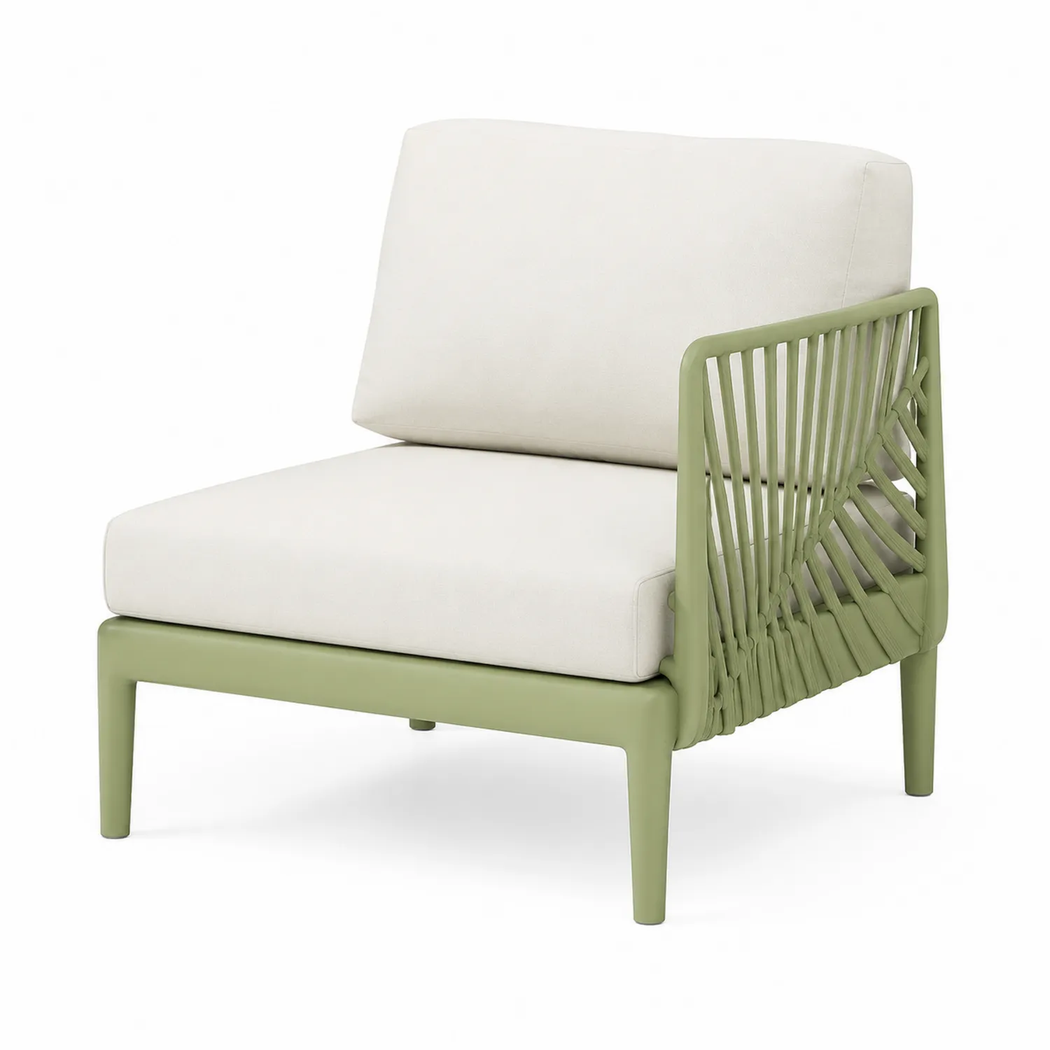Outdoor-Stuhl aus Aluminium und Polyester Olivgrün 80x70x72 cm-Classicvillaa