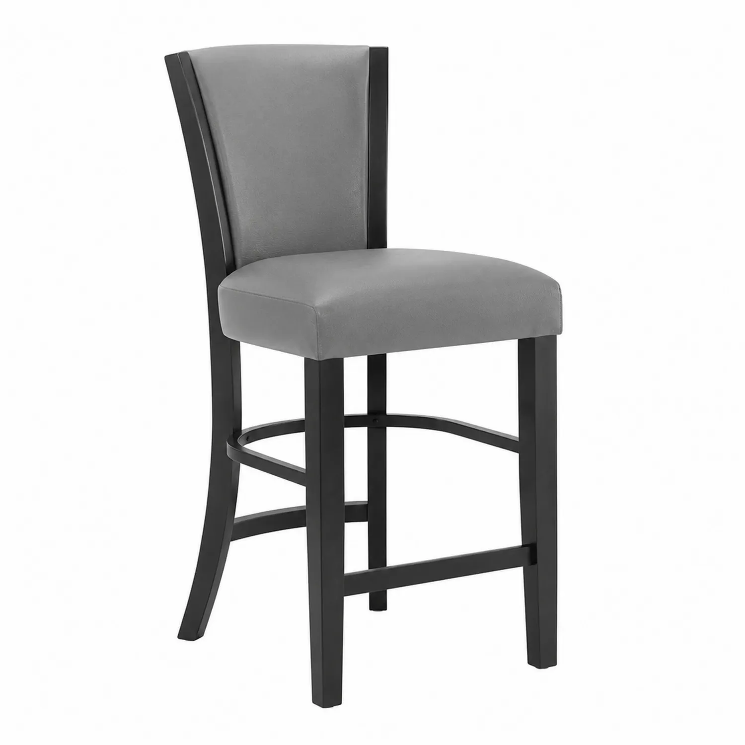 Barhocker Grau Kunstleder Metallrahmen-Classicvillaa