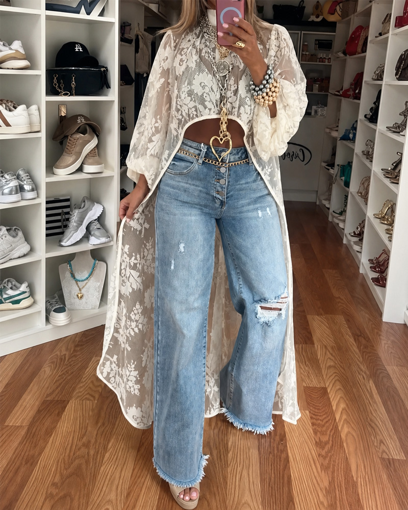 Women's Spring and Summer Fashion Lace Cover-up