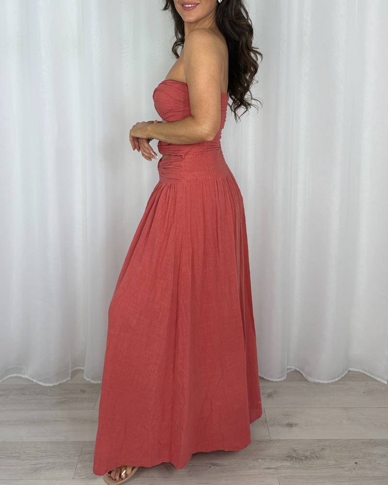 Women's Knot Front Detail Bandeau Maxi Dress