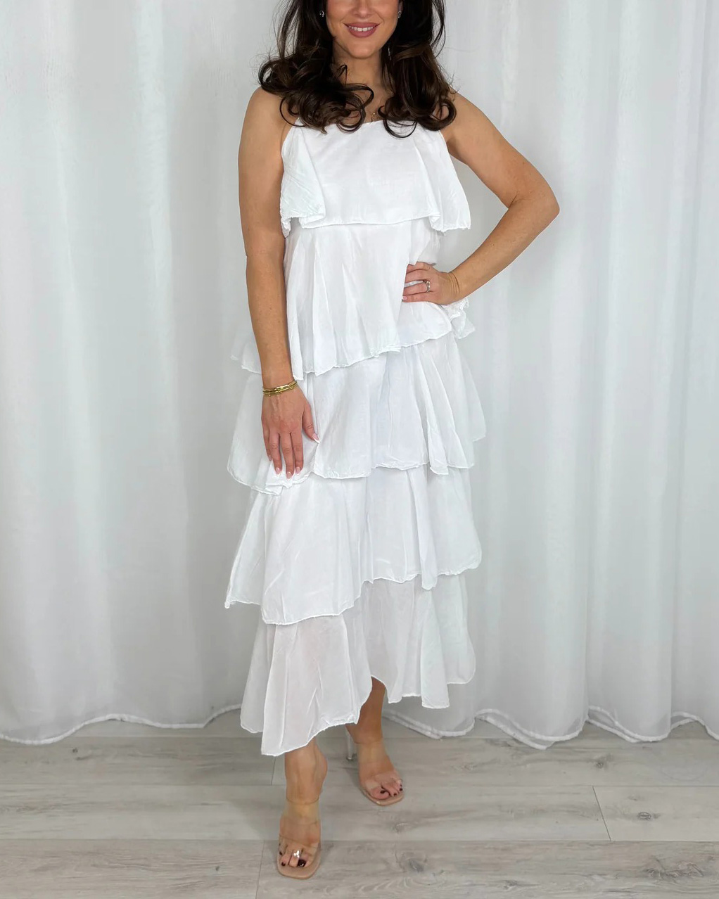 Women's Ruffle Adjustable Strap Maxi Dress (6 Colours)